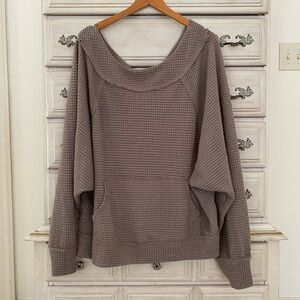 Vici Taupe Waffle Knit Sweater